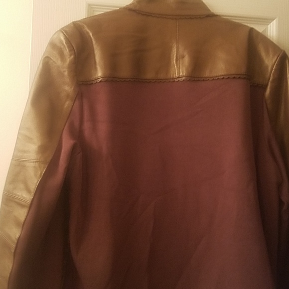 Nygard leather and knit bronze sweater jacket - Picture 4 of 4